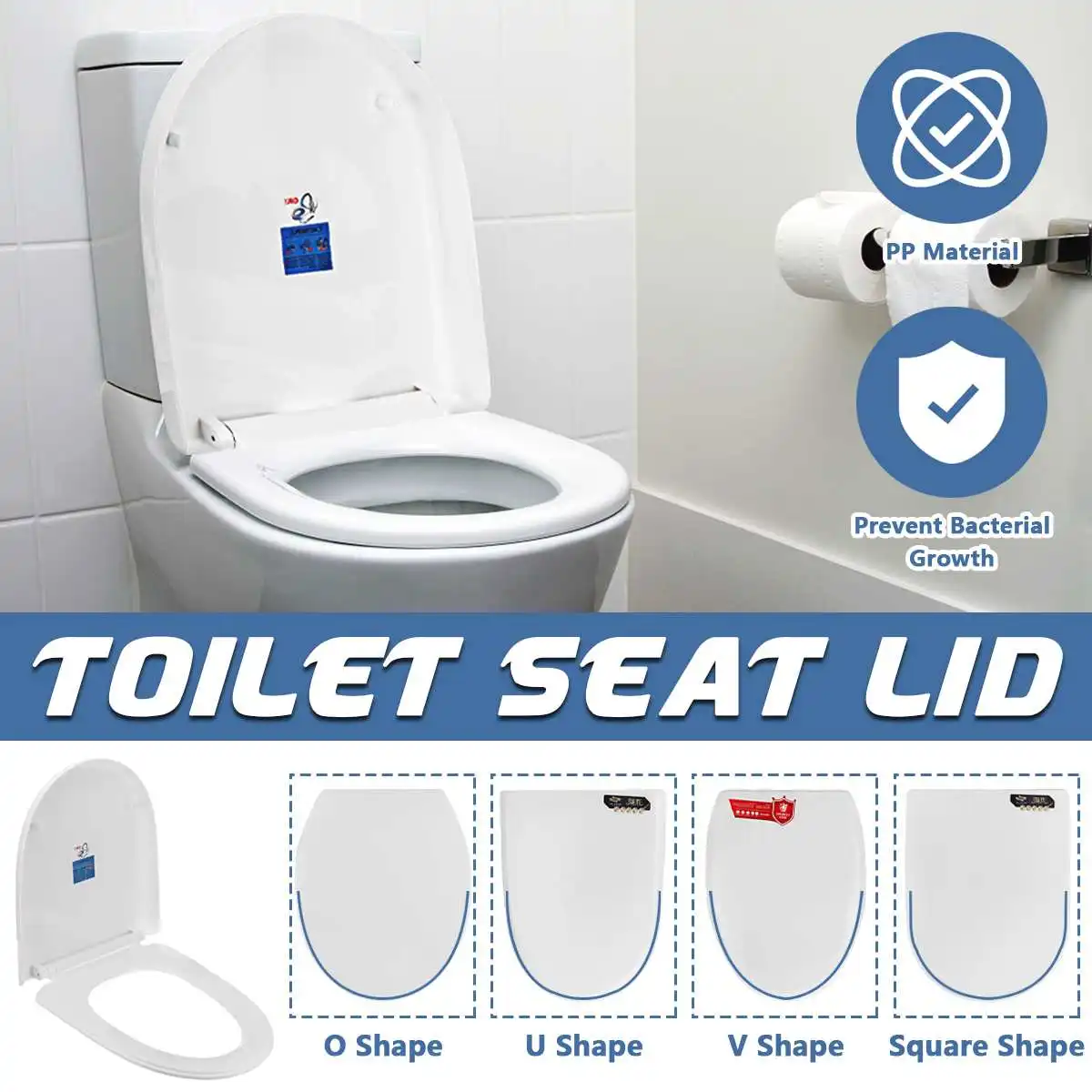

WC Toilet Seats Cover Toilet Lid Thicken Replacement Universal 4 Types Square O V U Shape PP Board Soft Foam Gasket Toilette Use