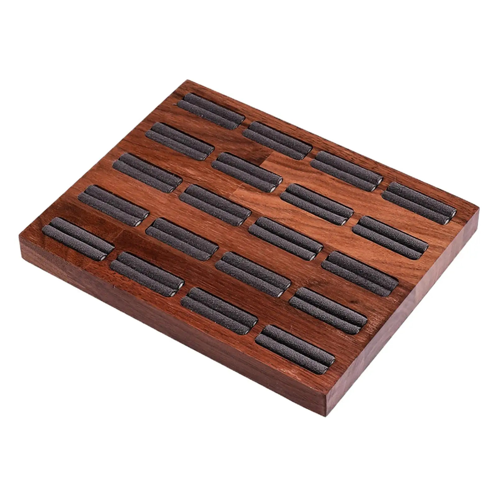 Wooden Tray 20 Slots Ornament Display Box Jewelry Display Sheet Ear Stud for Ladies Girls Dresser Bedside Table Bedroom