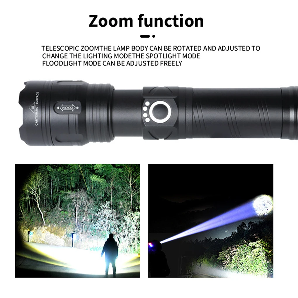 

Bright USB Emergency Lumens Modes Power Torch Outdoor Multifunctional Lantern Search Light Hunting Hiking no battery