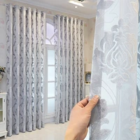 new european high grade jacquard hollow window curtain room decor curtains for living dining room bedroom