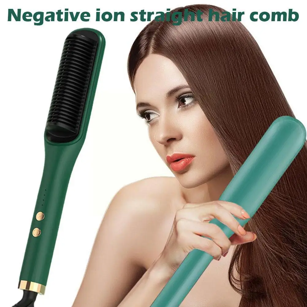 

Multifunction Anti-scald Negative Ion Lazy People Hair Curly Comb Tool Comb Straight Dual-use Straightening Hair One Hair Y8E2