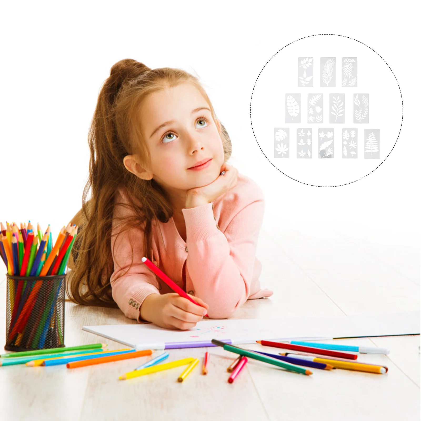 

12pcs Kids Drawing Stencils Exquisite Leaves Art Craft Painting Templates