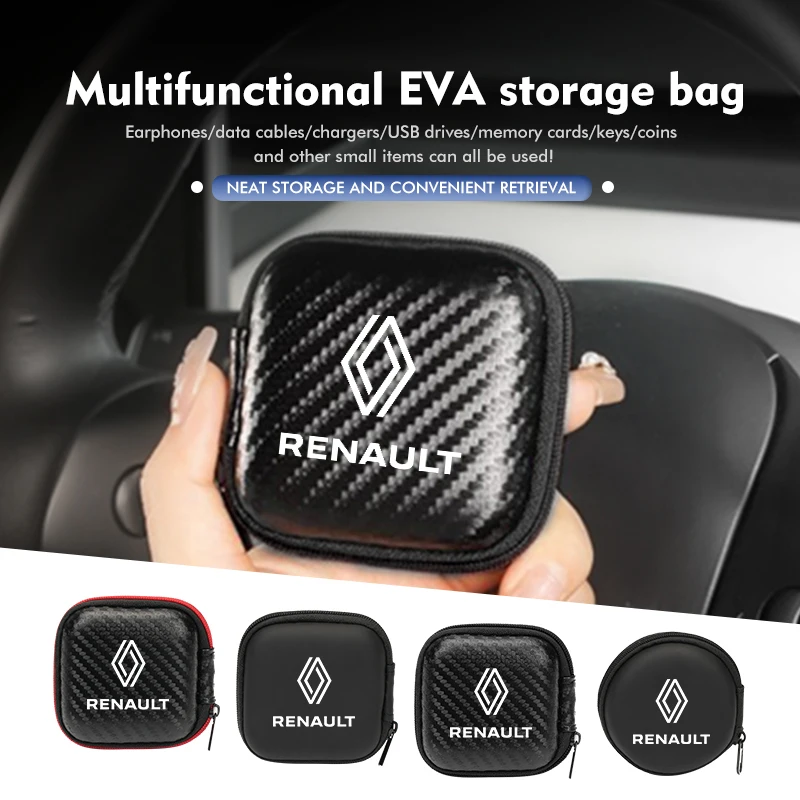 Для Renaul Автомобильный логотип сумка на молнии дорожная Eva Tool U Disk для хранения