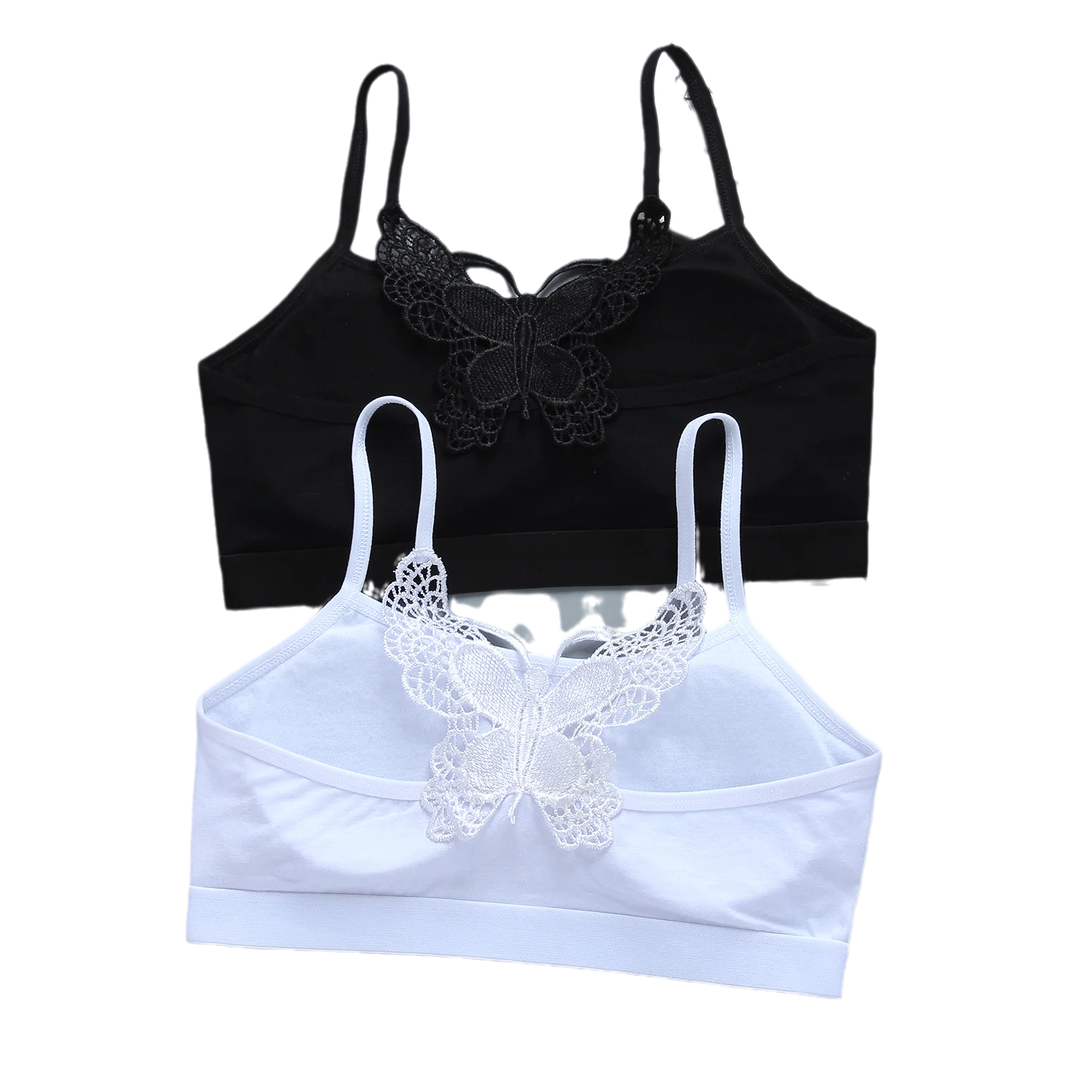 

2pcs/lot Young Children's Bra Back Butterfly Teenage Girls Cotton Training Bras Students Lingerie Adolescent Underwear 8-16Years