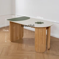yj japanese style solid wood kitchen island dining table simple family dining table and chair dining table