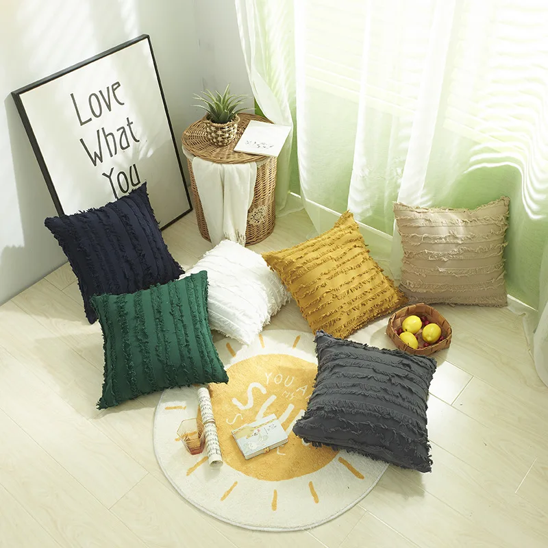 

Jacquard Clip Outside Pillow Covers for Chair-Car-Living Room Decoration Polyester / Cotton Cushion Cover Christmas Pillowcases