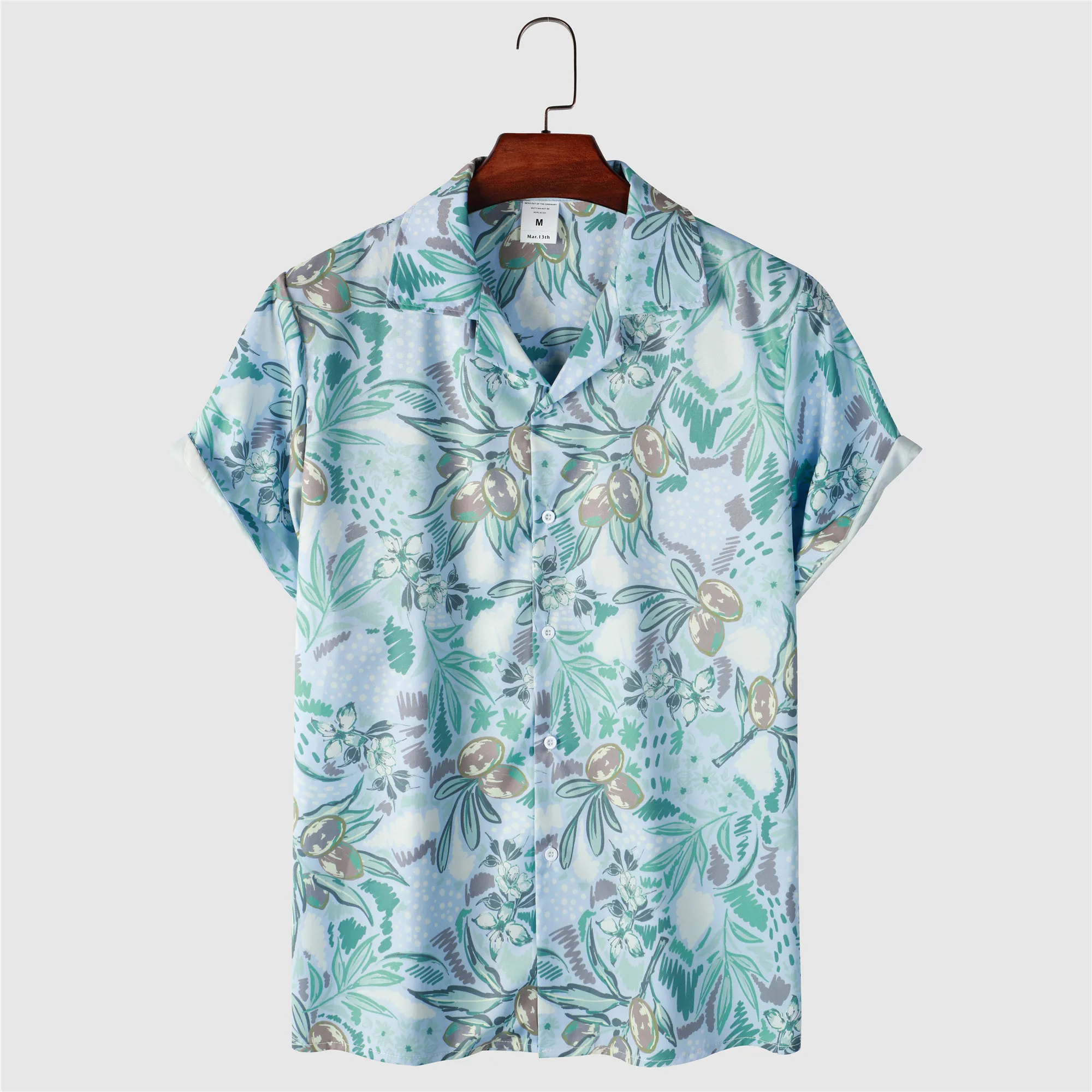 

OSCN7 Casual Printed Short Sleeve Shirt Men Street 2022 Hawaii Beach Oversize Women Fashion Harujuku Shirts for Men 2209