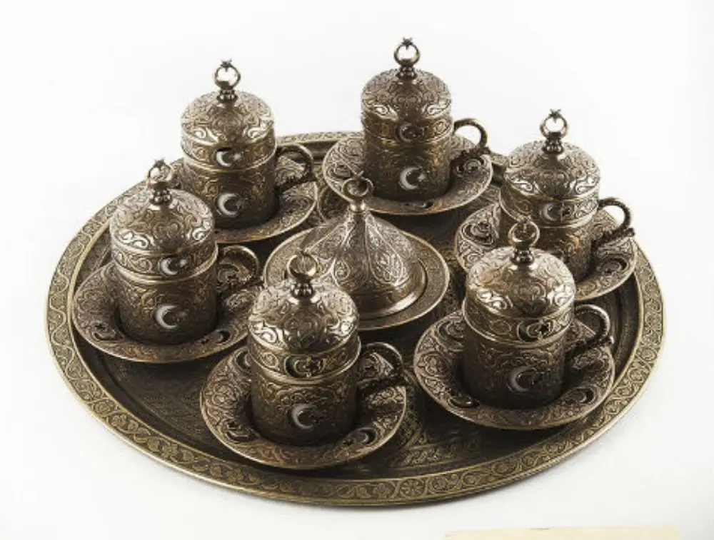 

Ottoman Motif 6 Personality Turkish Coffee Set-Yellow
