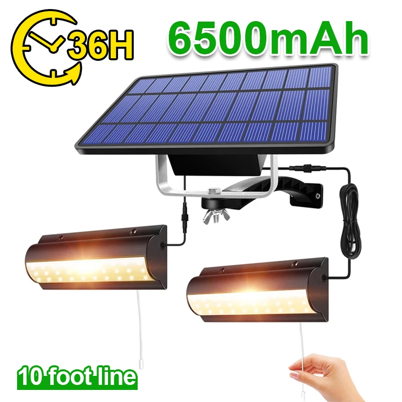 

Solar Pendant Lights Indoor Garden Lights Outdoor Solar Lights Waterproof Bathroom Wall Lamps With Pull Switch and 10 Feet Wire