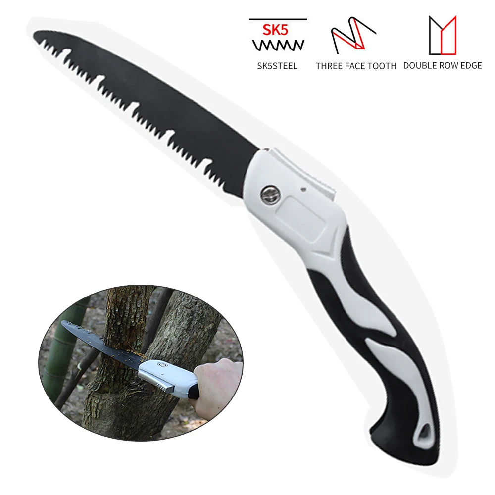 

Folding Hand Saw SK5 Steel Blade Soft Rubber Handle Collapsible Sharp for Woodwork / Household Cutting Tools / DIY Hand tools