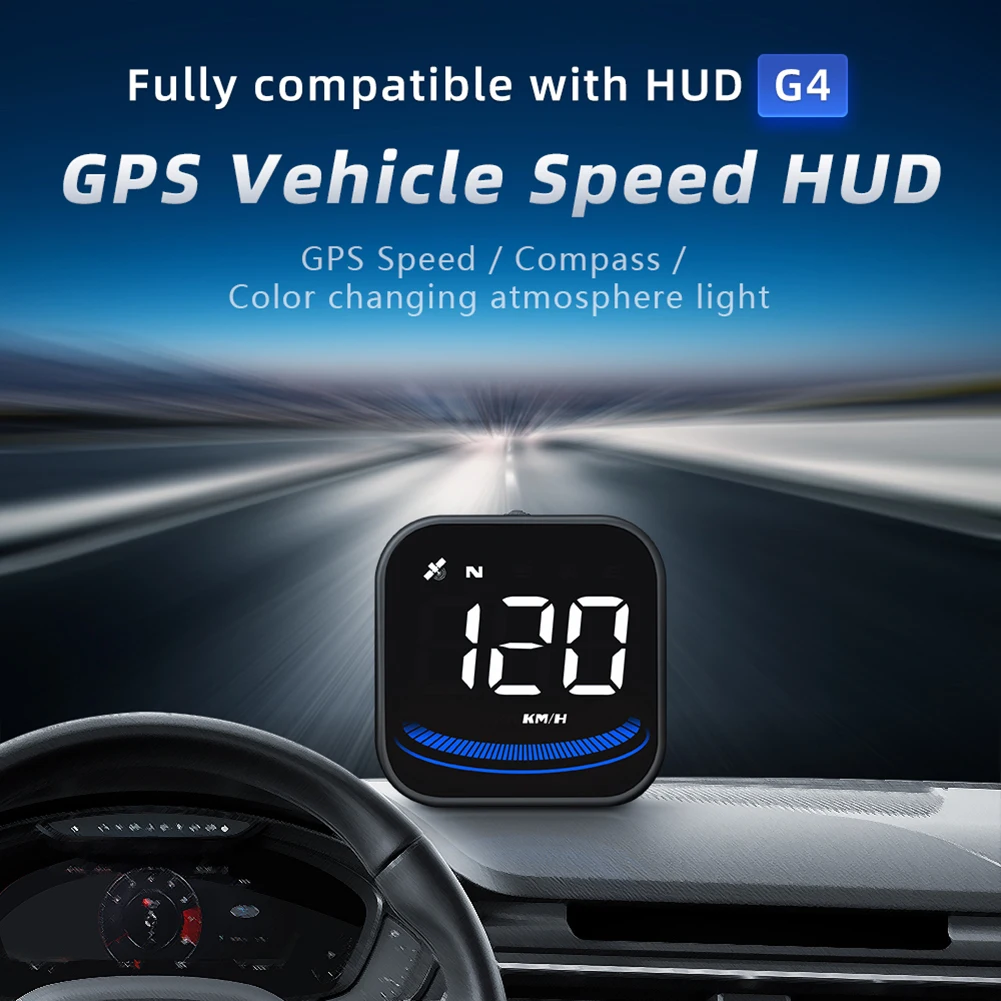 

GPS-датчик HUD G4 с индикатором скорости, умный цифровой бортовой компас с сигнализацией скорости для автомобиля