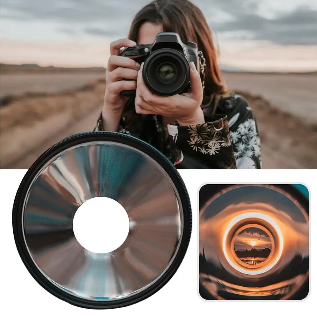 

77mm Swirl Special Effect Filter Camera Glass Prism Foreground Blur Center Spot Props Lens Shooting Equipment SLR