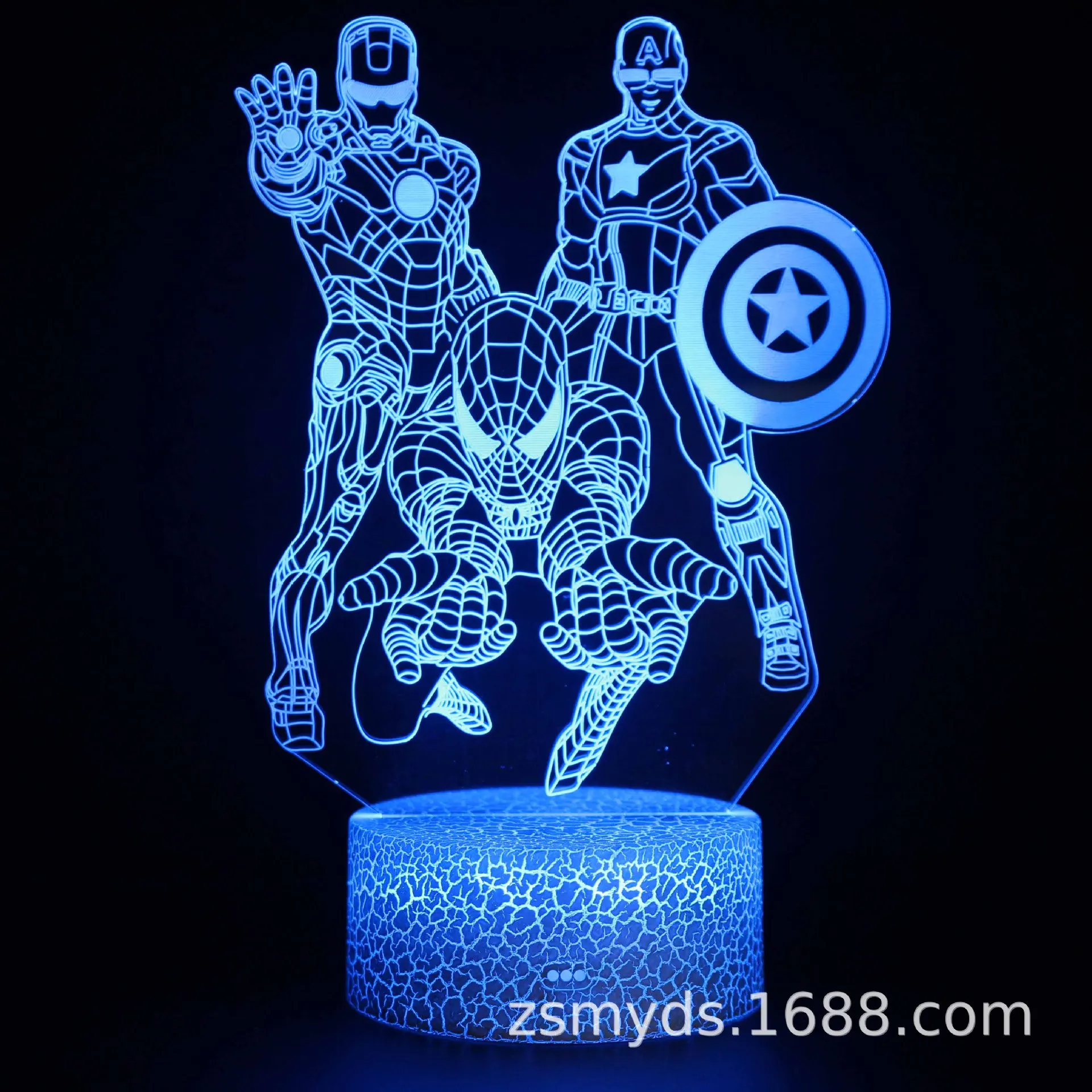 

Disney Avengers Captain-America Series Super-Heros 3D Nightlight USB Touch Table Lamp Bedside Lamp Room Decoration Nightlight