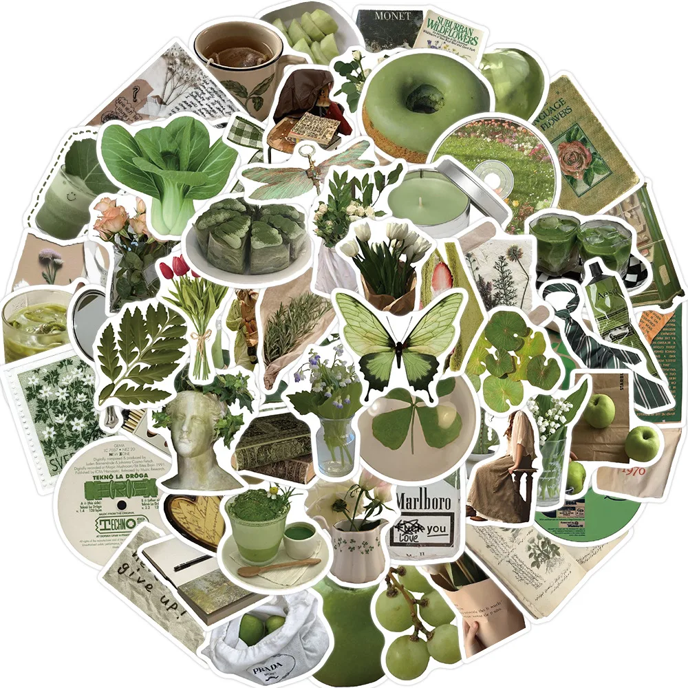 

62 шт. Симпатичные оливковые наклейки в стиле Ins, украшения своими руками, скейтборд, холодильник, телефон, ноутбук, велосипед, автомобиль, граффити, подарок