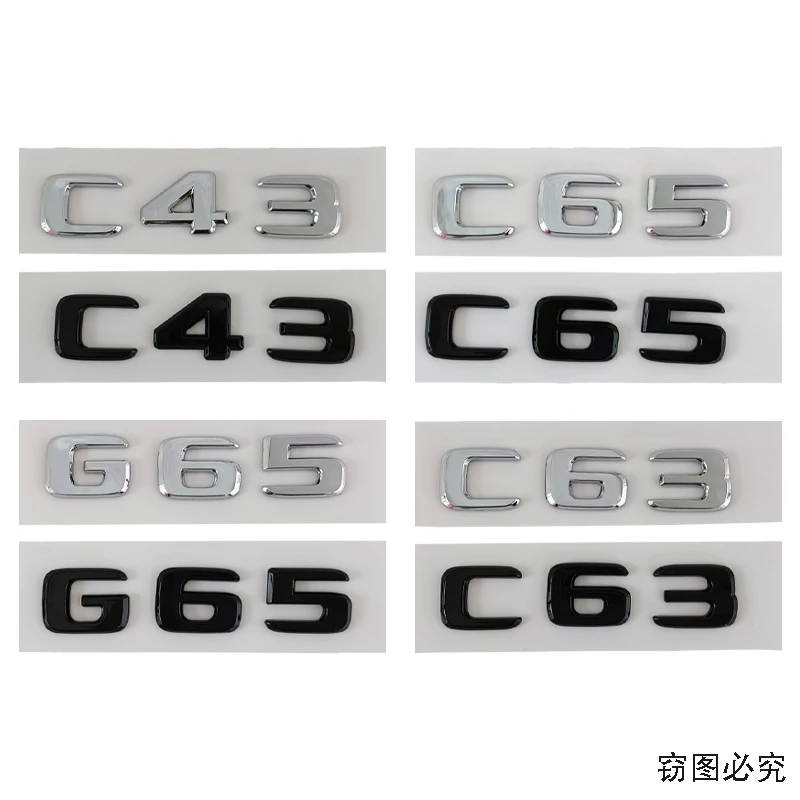 

C43 C63 C65 Logo Badge Car Rear Bumper Trunk Sticker For Brabus Mercedes Benz W212 W205 W203 W202 W206 C43 C63 C65 Sticker Style