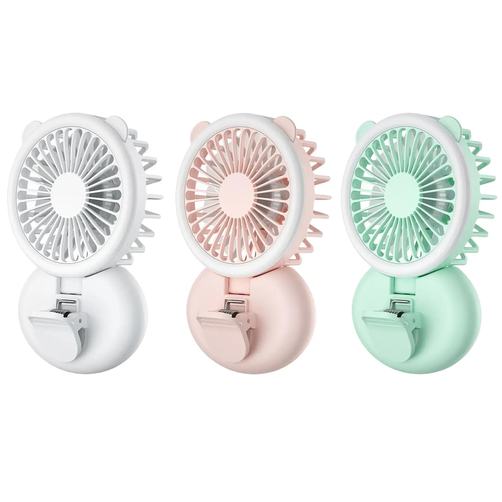 

USB Neck Fan Fill Light Fan Rechargeable Hanging Neck Fan Clip On Mini Fan Mini Cooling Fan for Office Kitchen Outdoor Bedroom