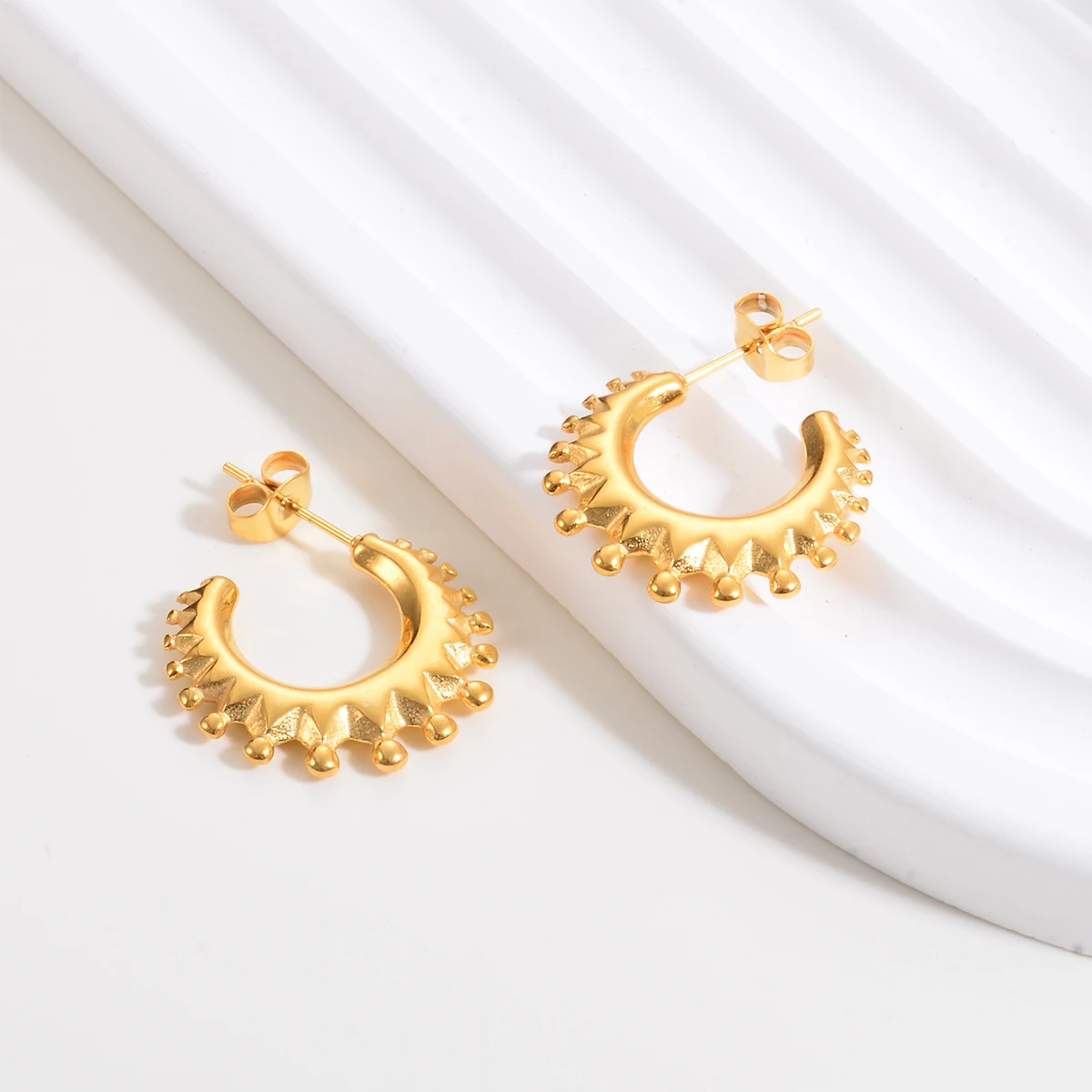 Модные богемные серьги-кольца из нержавеющей стали Новые Нежные серьги