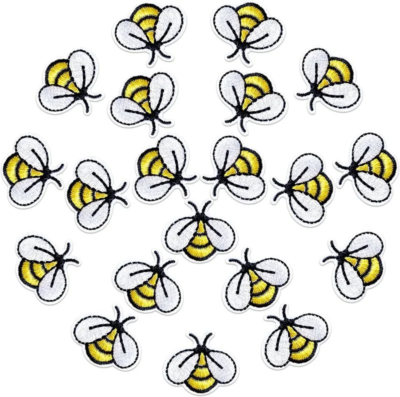 

10/20 PCS Cute Bumble Embroidered Bee Patches Sew / Iron on Applique Decoration for Bags, Jackets, Jeans, Clothes DIY Accessory