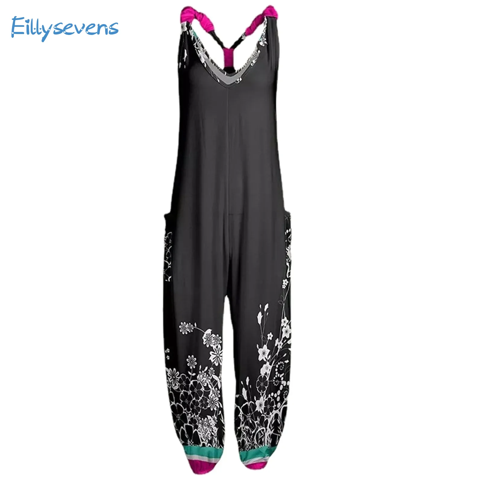 Женские комбинезоны на бретелях летние повседневные свободные прямые с широкими