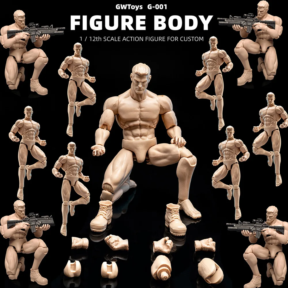 Gwtoys G001 1/12 мужской солдатский корпус сильная белая модель боевая супер гибкая