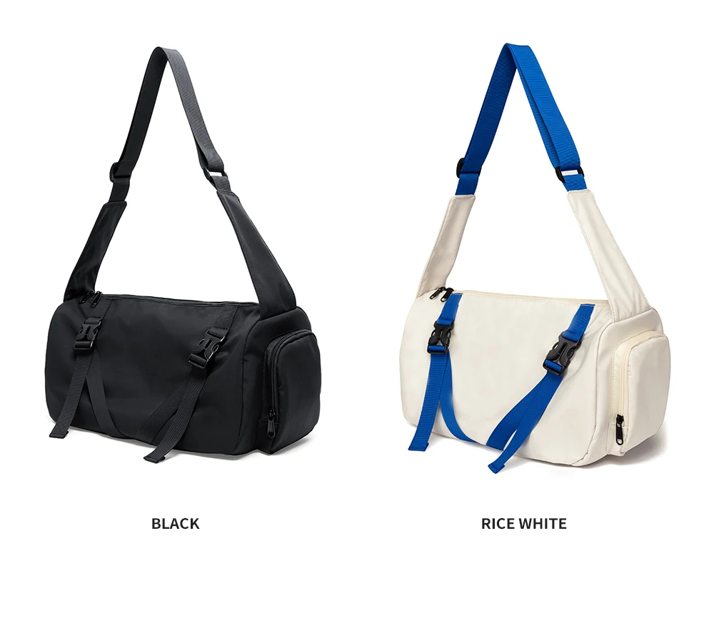 White Stitching Blue Strap Teenage Messenger Bag Waterproof Student One-shoulder Crossbody Bag Travel Daliy for Men and Girl