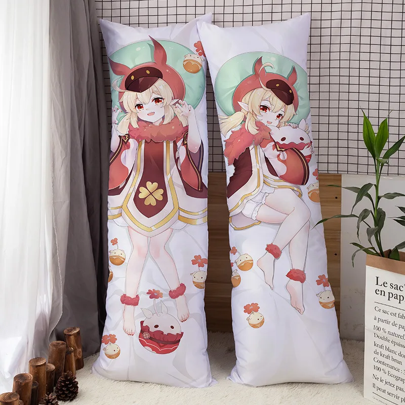 

60x180cm Anime Game Genshin Impact Klee Dakimakura Cosplay Pillow Case Hugging Body Costume Otaku Throw Pillow Cover Prop