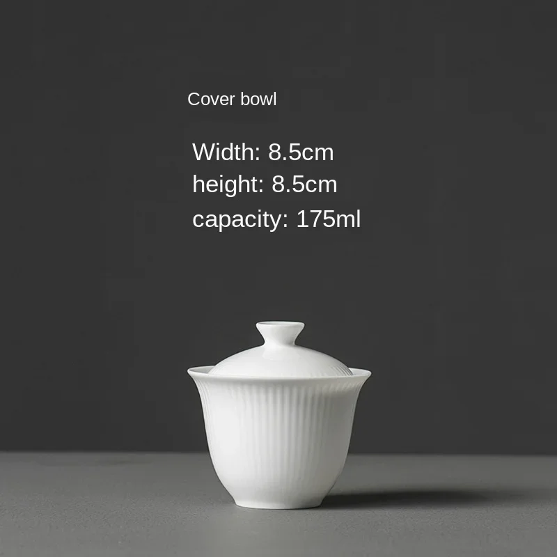 

Sweet Ceramic Whiteware Cover Bowl Medium and Small Tea Bowl High White Three-Force Bowl Thin Tire Kung Fu Tea Set Direct Gaiwan