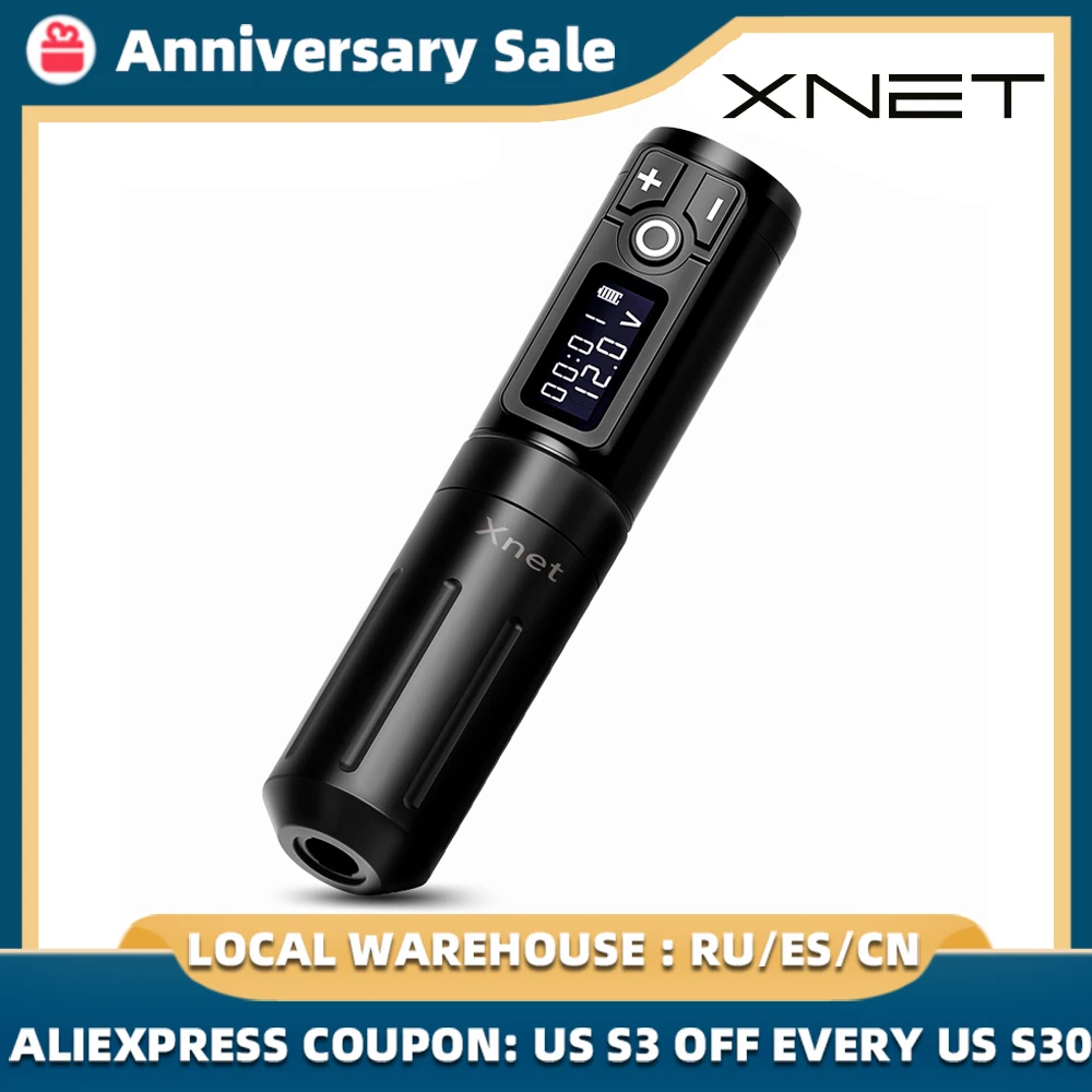 XNET Plus Wireless Tattoo Machine Pen Powerful Coreless Motor 2000mah Battery Pack Portable Professional Tattoo Equipment
