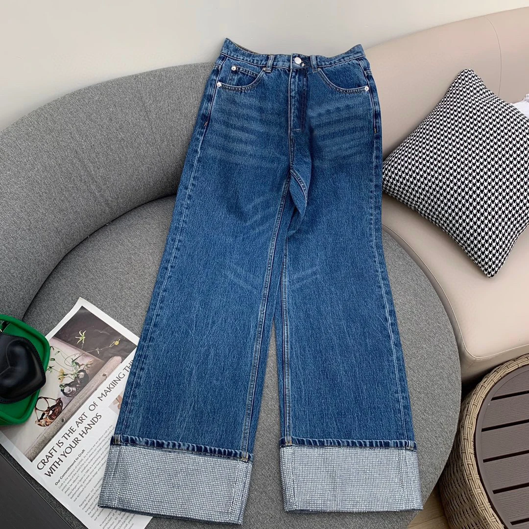 Jeans Straight Design Fashionable Elegant Slimming Casual All-Matching 2023 spring women's new hot