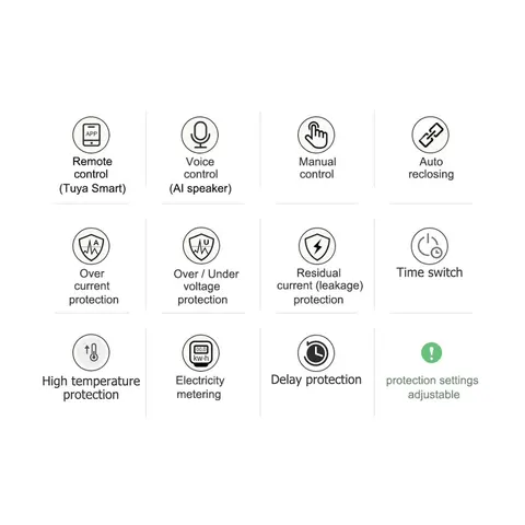 100А однофазный Tuya WiFi двусторонний интеллектуальный измеритель энергии интеллектуальная защита от утечки перенапряжения и пониженного напряжения Smart life