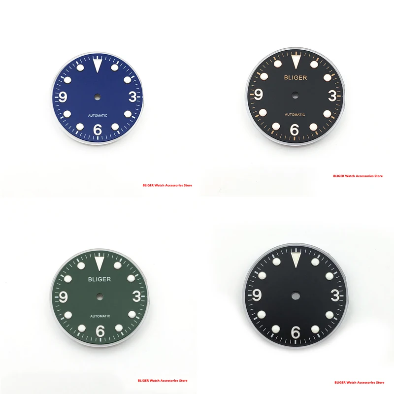 

Bliger New 29mm Mechanical Men's Watch Blue/Black/White/Green Luminous Dial for NH34NH35NH36NH37NH38MingZhu2813Miyota8215PT5000