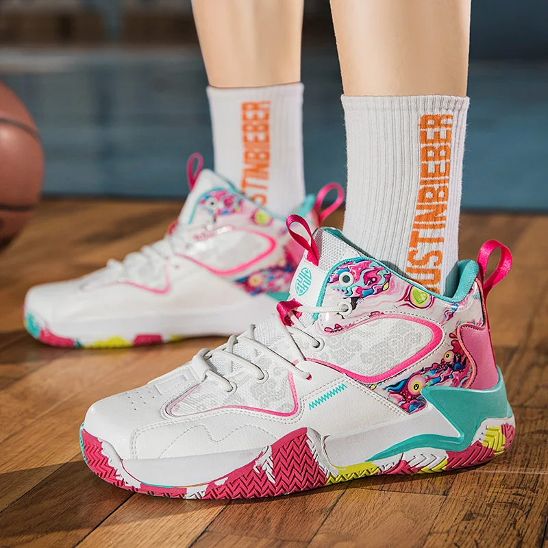 2022 Fashion Colors Print Unisex High-top Men's Basketball Shoes Platform Designer Sneakers for Men Women Trainers Baskets Homme