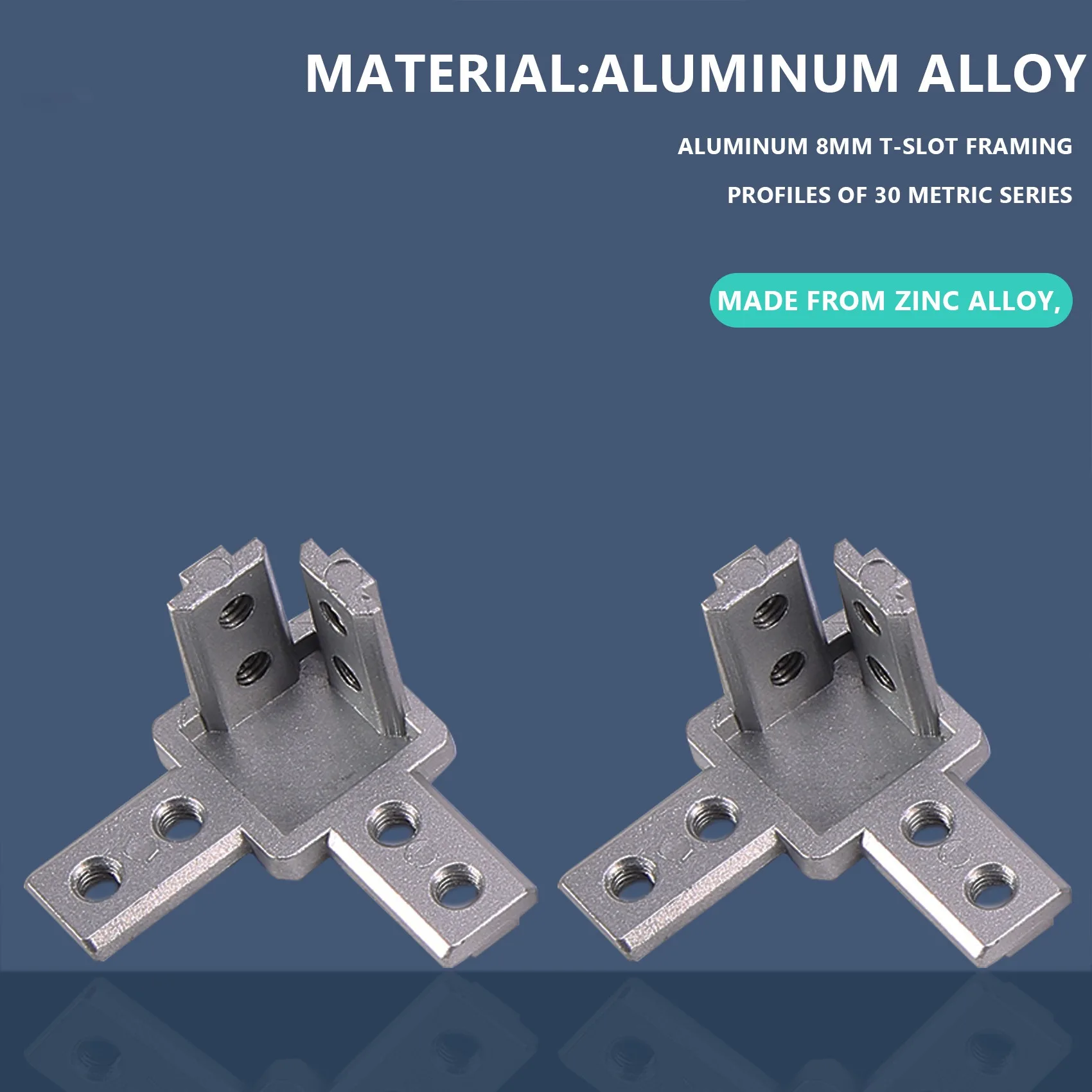 4 шт./упаковка 3-сторонний концевой угловой кронштейн серии 3030 с винтами для