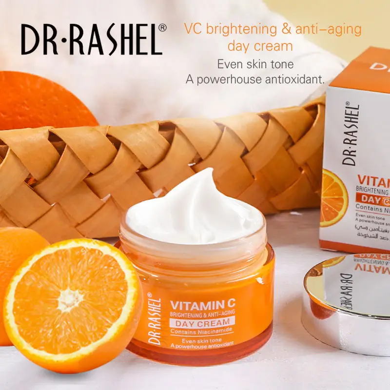 

DR.RASHEL Vitamin C Brighten Face Whitening Cream Skin Revitalizer Moisturizing Anti-aging Facial Rejuvenating Day Night Cream