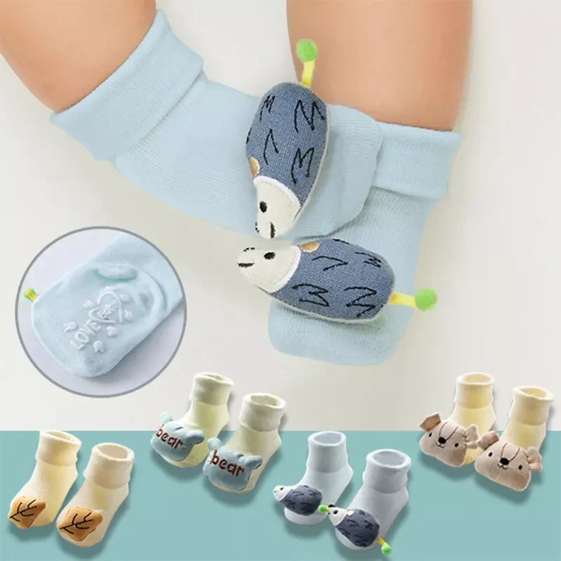 Socks for Girls Spring Summer Outing Toddlers Infant Cartoon Doll Cotton Non-slip Socks Newborns Baby Boys Floor Shoes