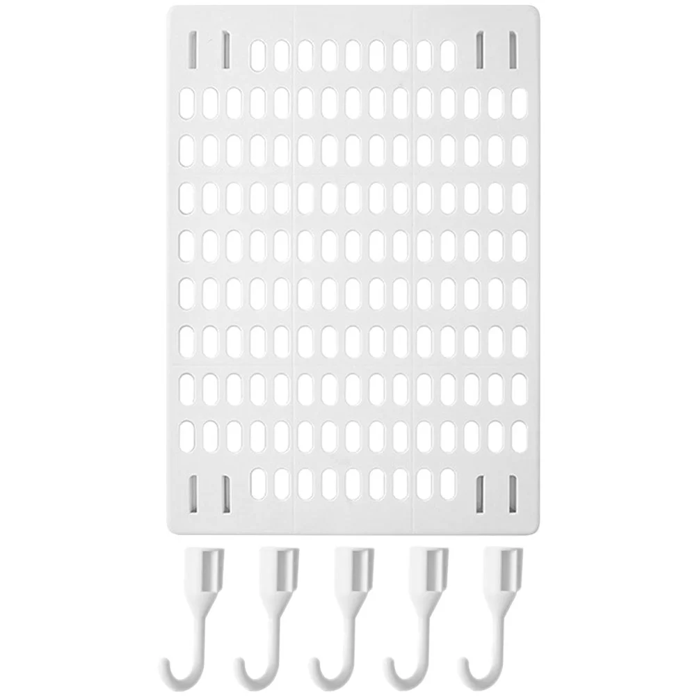 

Punch-free Perforated Board Metal Storage Rack Wall Shelf Organizer Tool Hanging Board Plastic Pegboard Organizer