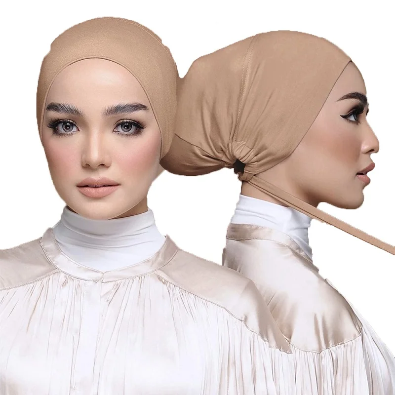 

Hot Sale Elastic Cotton Hair Bonnets Women Solid Color Cap Bonnet For Bath Sleep