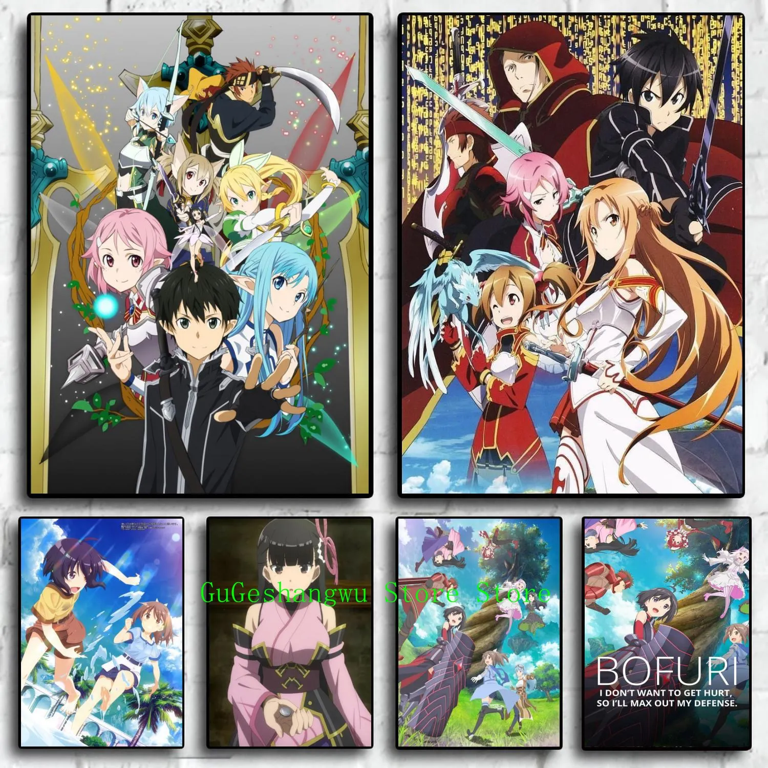 

Онлайн мультяшный холст bofuri, художественный плакат и настенный художественный принт, современный декор для семейной спальни, плакаты
