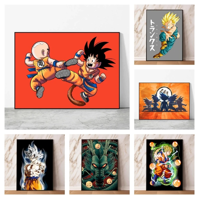 

Canvas Artwork Painting Dragon Ball Goku Modern Living Room Cartoon Character Picture Decoration Paintings Friends Gifts