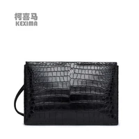 kexima gete new real crocodile leather men clutch bag men bag large capacity horizontal crocodile leather hand bag men envelope