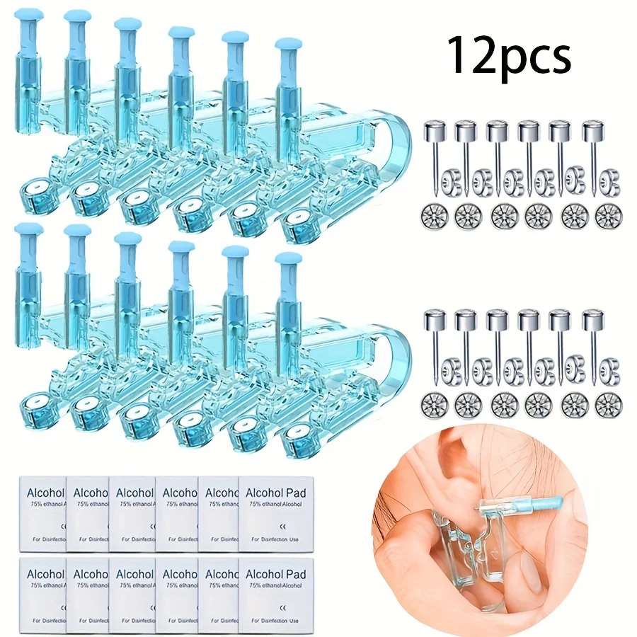 12 шт. одноразовый пистолет для пирсинга ушей комплект без воспалений здоровый