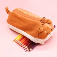 plush toy stuffed doll cartoon animal fat shiba dog puppy soft pencil bag storage bag pencil case birthday christmas gift 1pc