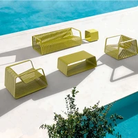 hotel villa outdoor furniture sofa modern simple aluminum alloy outdoor leisure table and chair coffee table sofa combination