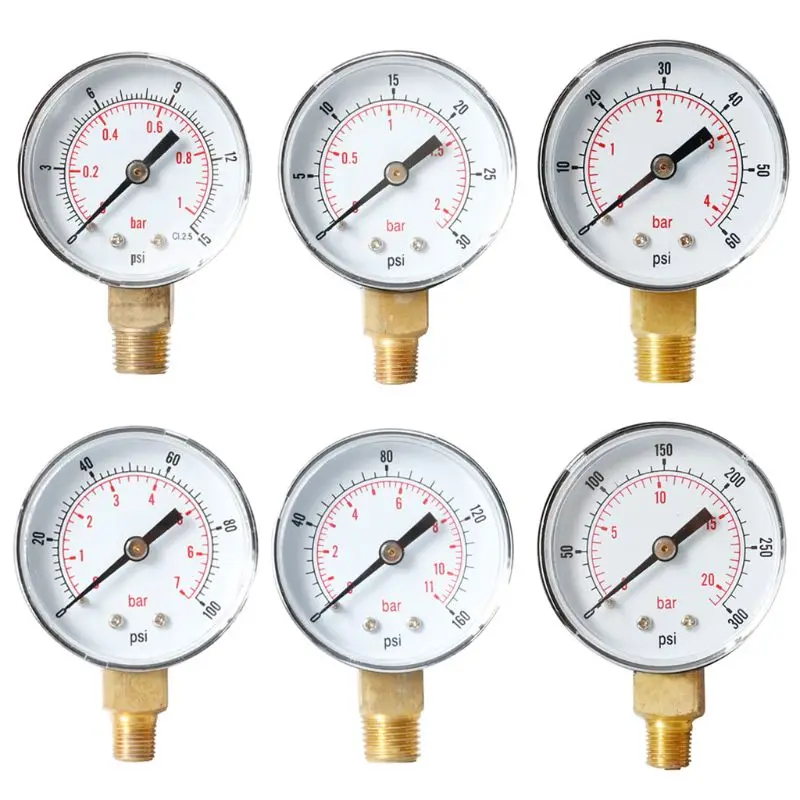 

A2UD Y50 Pressure Gauge 52mm 1/4 BSPT Vertical 15,30,60,100,150, Durable