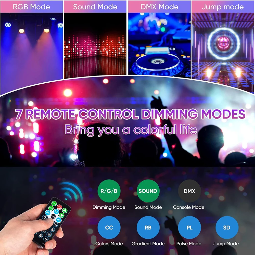 60LED Stage светильник DMX 512 проектор с голосовым управлением для дискотеки освещение