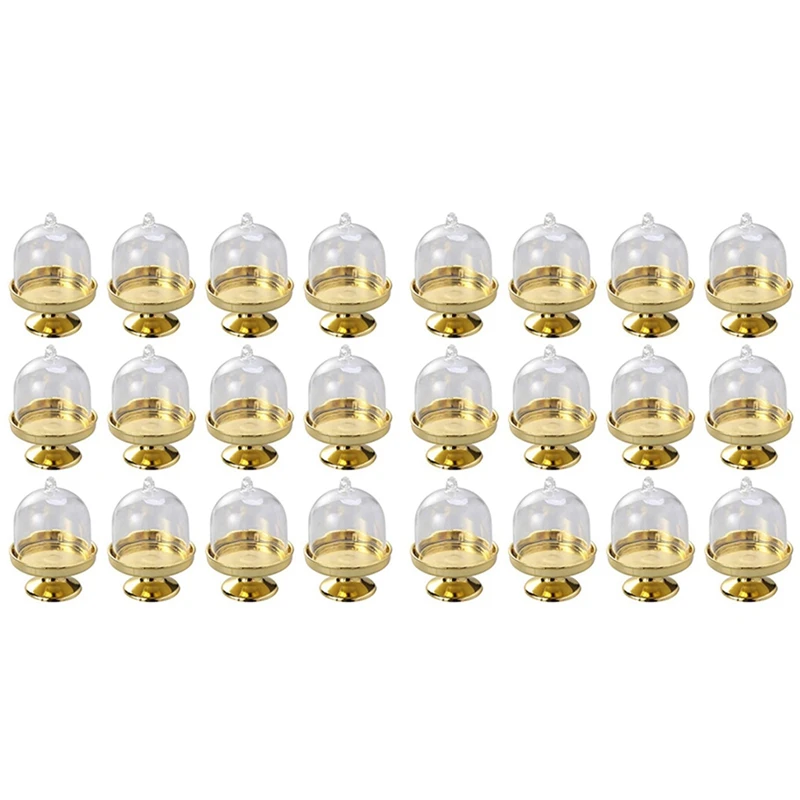 

Подставка для мини-торта из 24 предметов, Стеллаж с крышкой для украшения тортов на день рождения и свадьбу (Золотая основа)