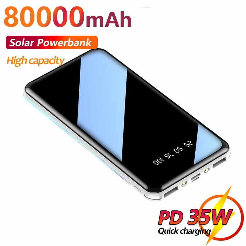 

Power Bank 80000mAh One-way Quick Charge Power Bank Portable External Battery With Flashlight Fast Charging for Xiaomi IPhone