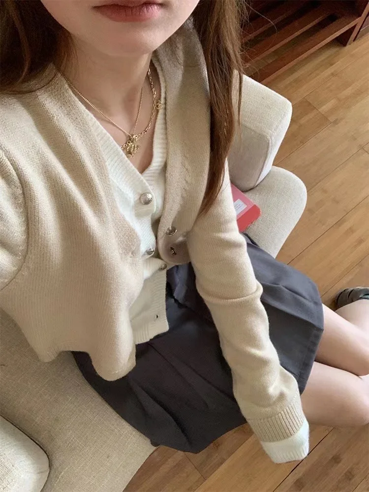 Женский вязаный кардиган из двух предметов с v-образным вырезом Design Sense новинка