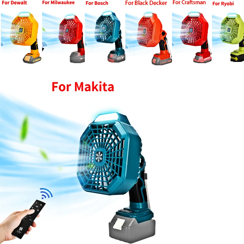 

Вентилятор с выходом USB для Makita, Bosch, Dewalt, Milwaukee, Ryobi, Black & Decker, Craftsman, 14,4 В/18 в