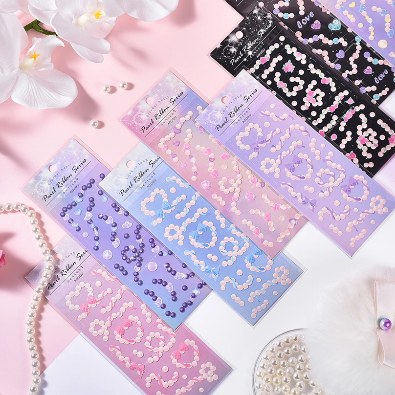 

Pearl Stickers Pegatinas Scrapbooking Korean Stationery Stickers For Kids Kpop Autocollant Journal Decorative Cute Stickers